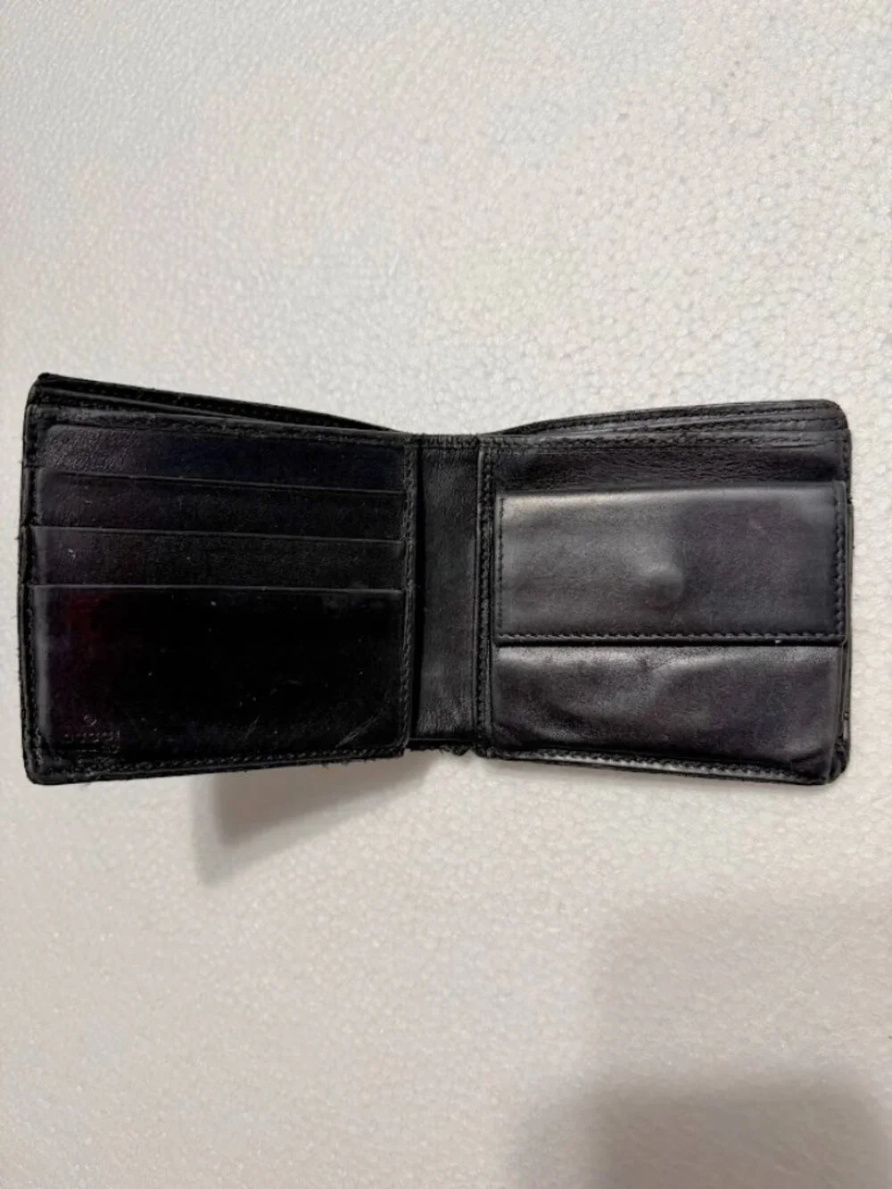 Gucci Guccissima Black Leather Bifold Wallet Coin Pocket Men's GG Monogram